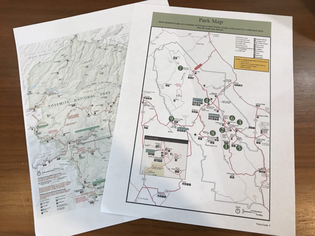アメリカ国立公園、紙の地図