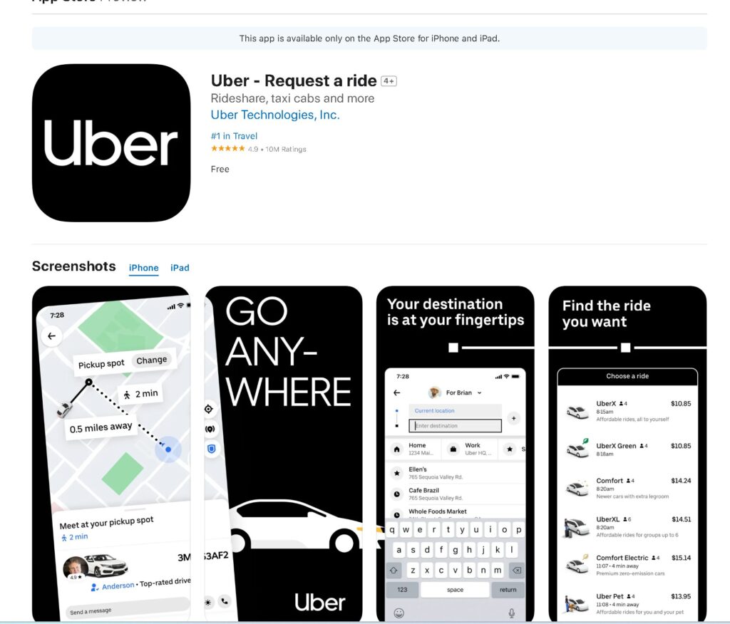 アメリカ、アプリ、Uber