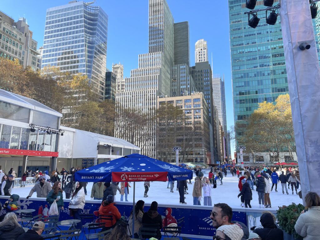 ブライアントパーク、WINTER VILLAGE、ホリデーショップ、アイススケート