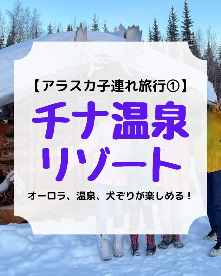子連れアラスカ旅行記、オーロラ、チナ温泉リゾート、アイキャッチ