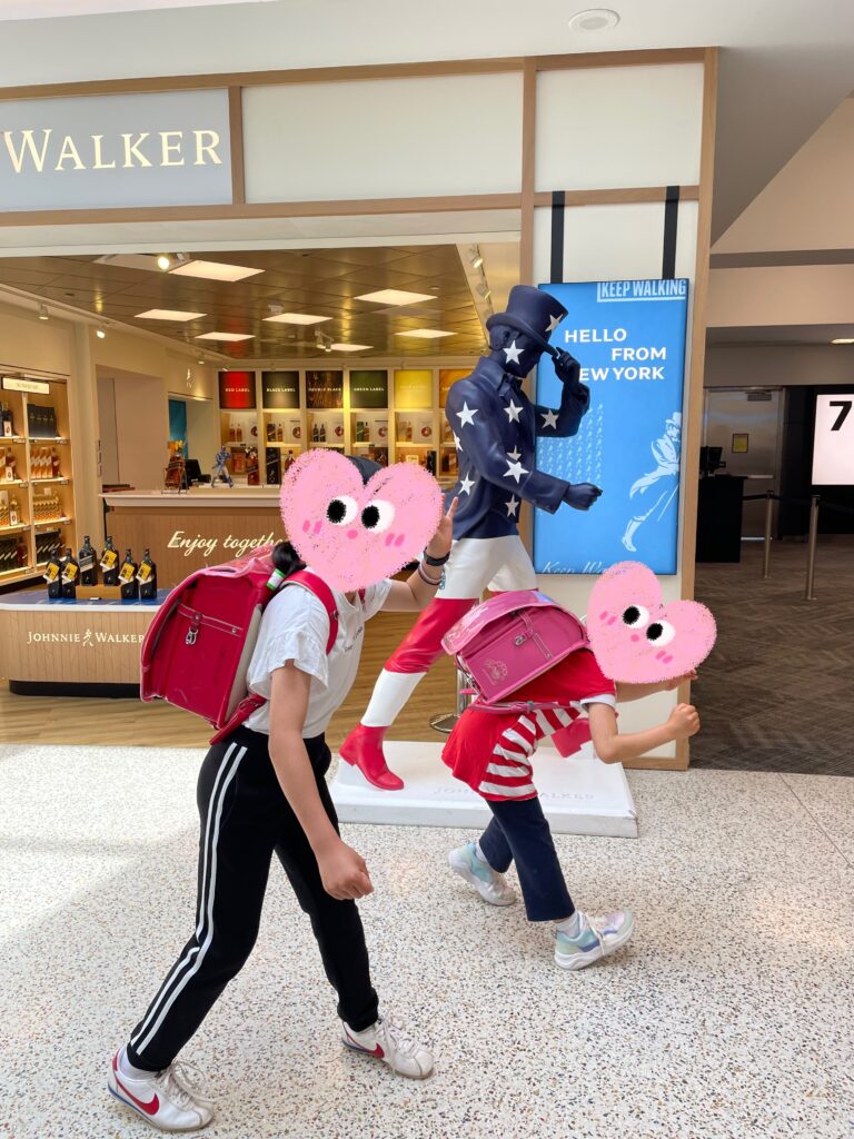 日本へ一時帰国、united airline、JFK