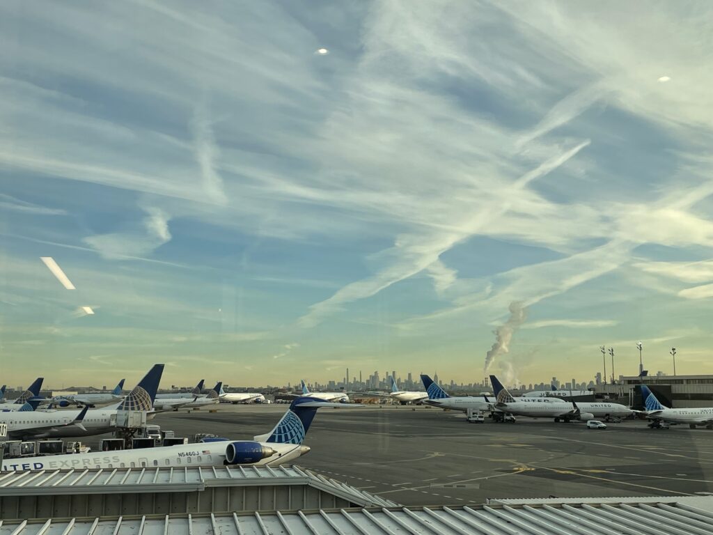 日本へ一時帰国、united airline