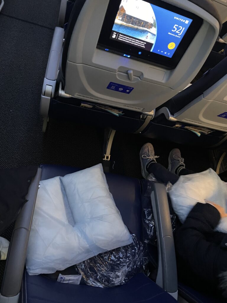 日本へ一時帰国、united airline