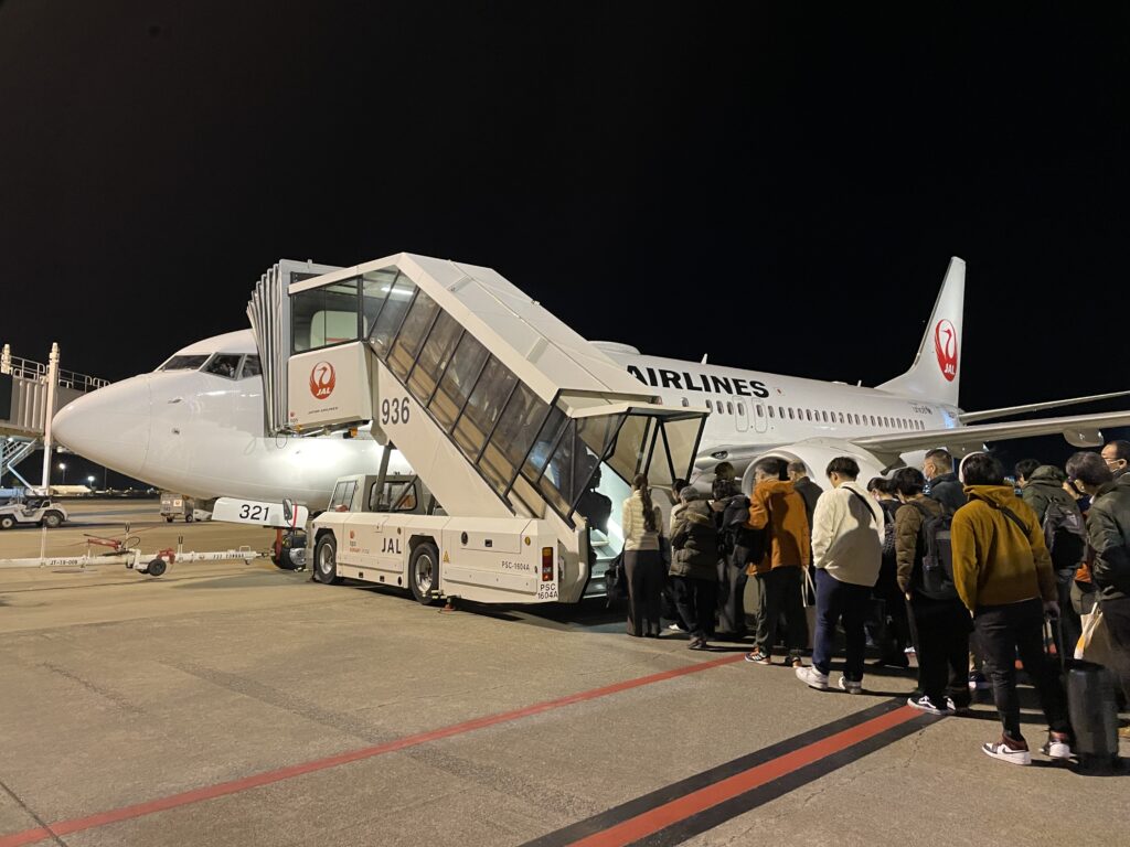 日本へ一時帰国、jal