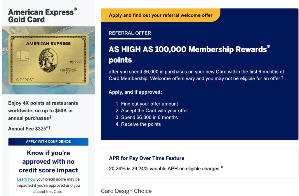 アメリカ、クレジットカード、アメックスゴールド