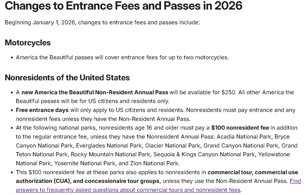 アメリカ国立公園、年パス