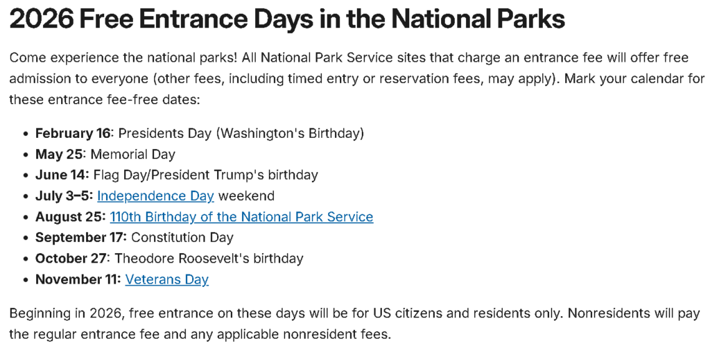 アメリカ国立公園、年パス