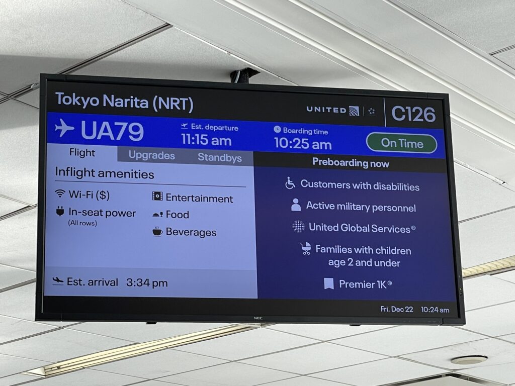日本へ一時帰国、united airline