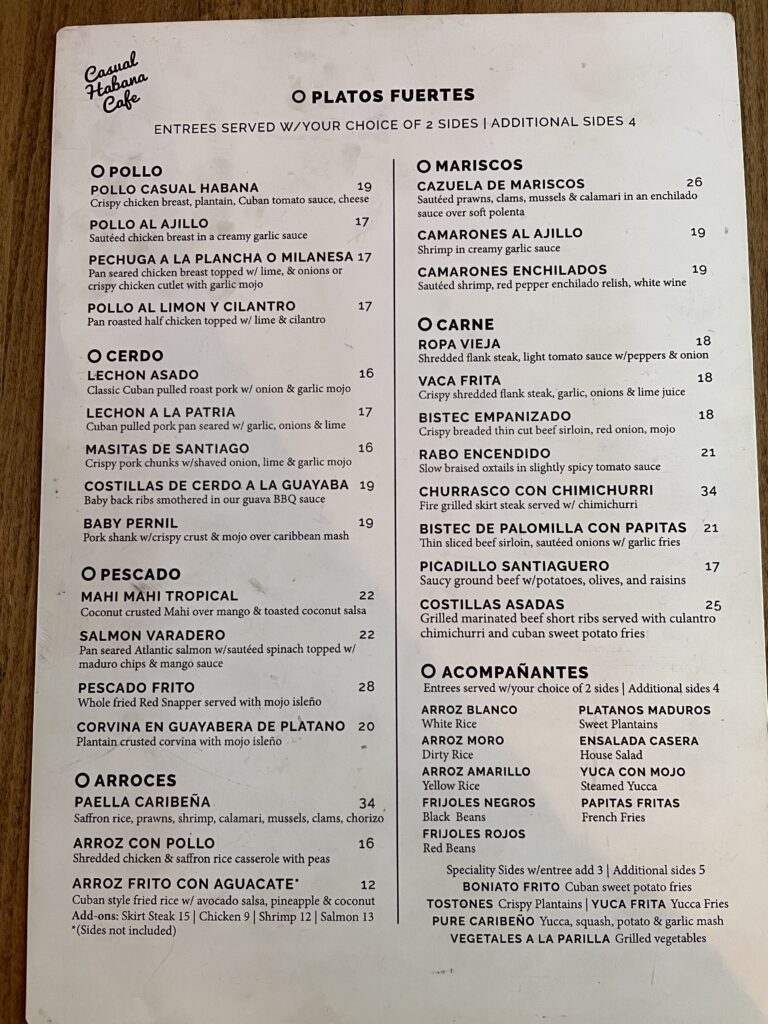 Casual Habana Cafe、キューバレストラン