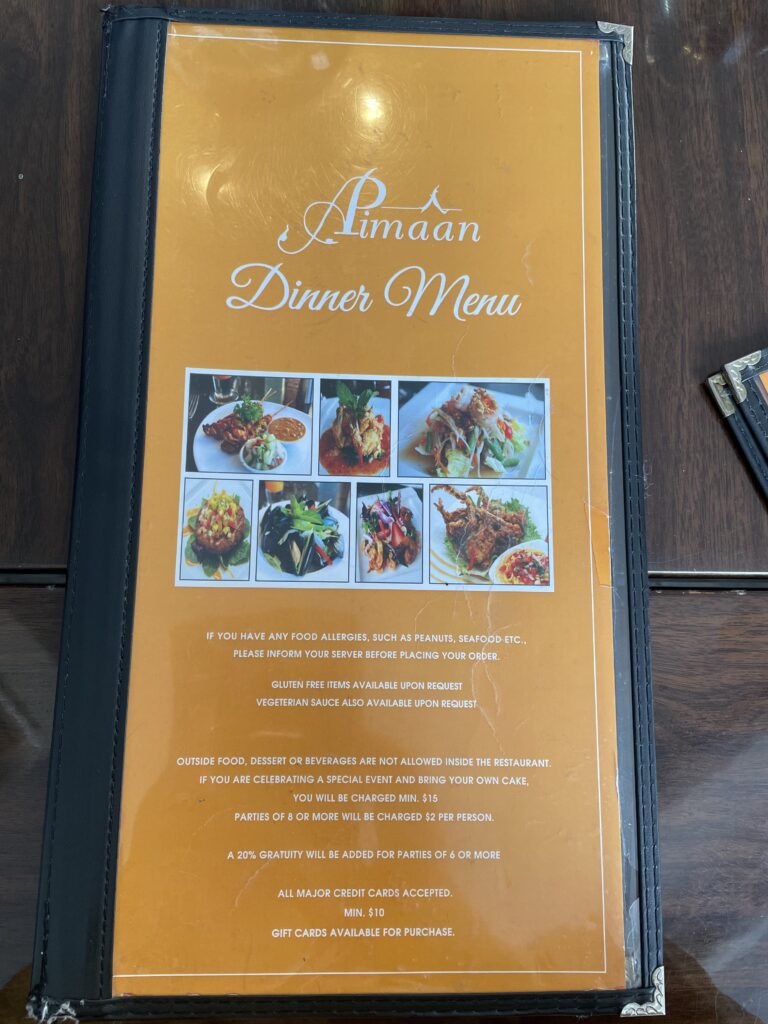 Pimaan Thai Restaurant、タイ料理