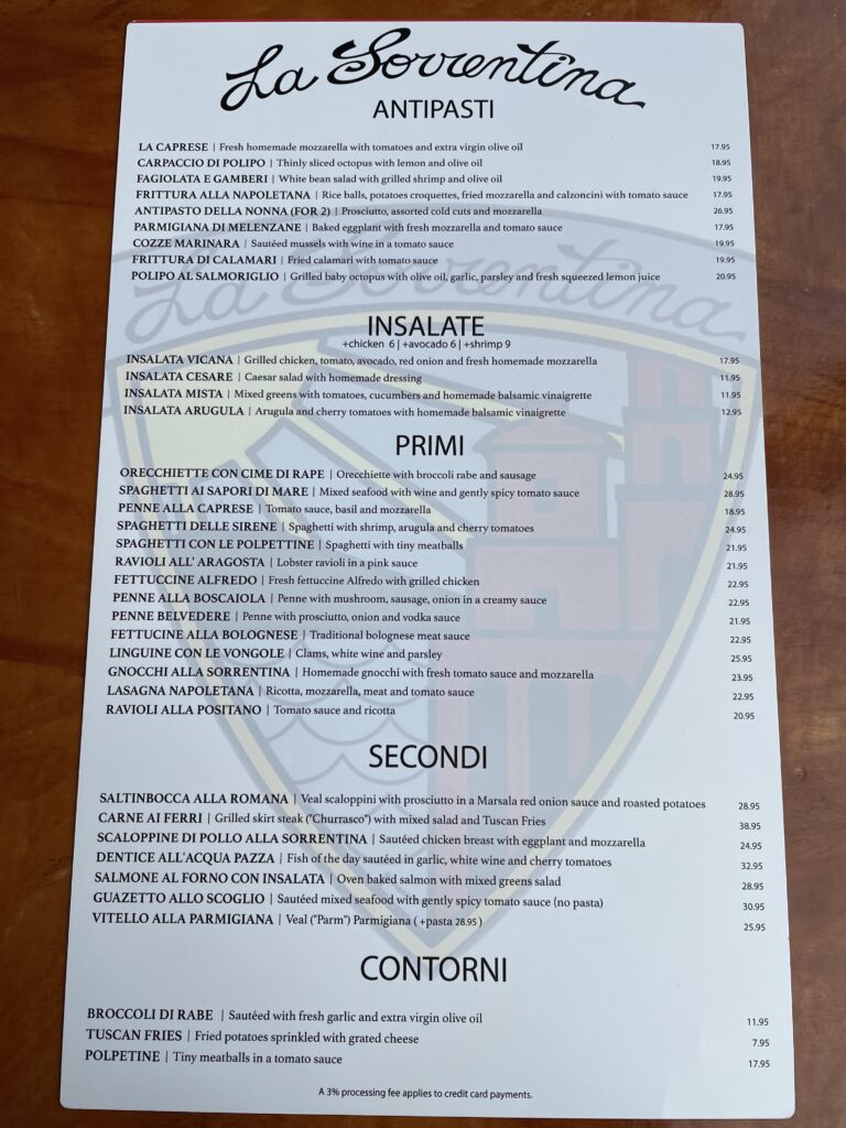 La Sorrentina、イタリアンレストラン