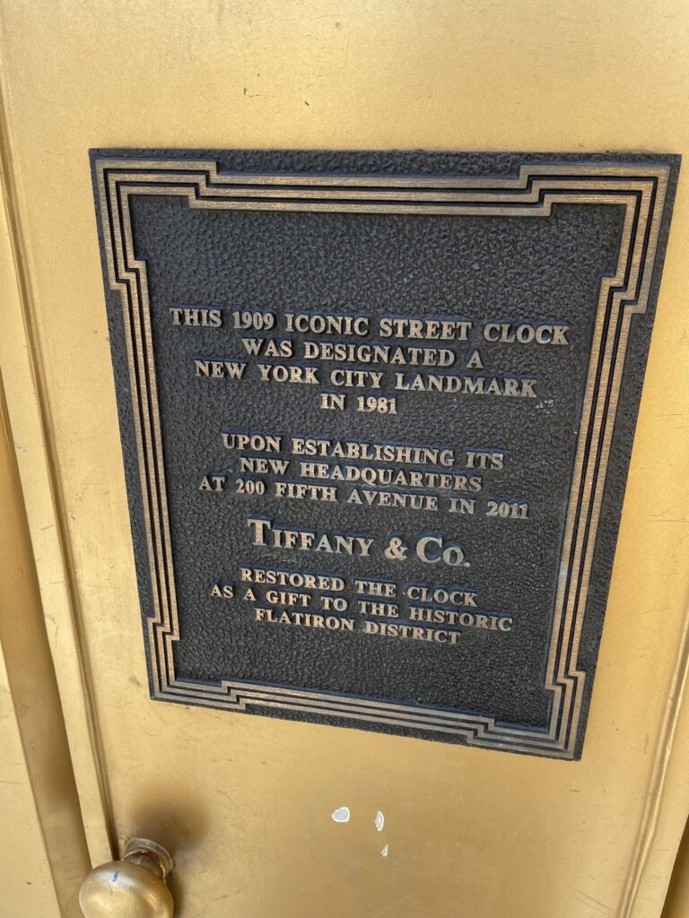ユニオンスクエア周辺おすすめ、フラットアイロンビル、Tiffany Street Clock